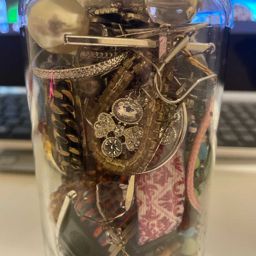 Assorted Jewelry Collection in Jar